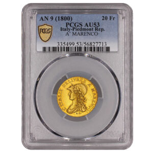 20 francs or Marengo - AN 9 - PCGS AU 53 - slab