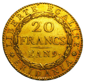 20 francs or marengo an 9 revers