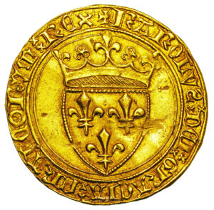Charles VI - écu or à la couronne - Saint andré de villeneuve les avignon - avers