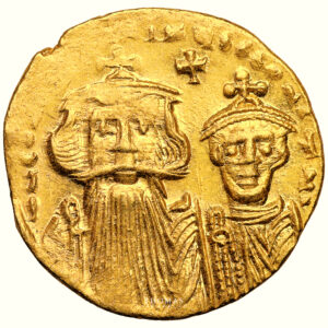 Coin Byzantine - Heraclius and Heraclius Constantine - Gold - Solidus - Constantinople obverse