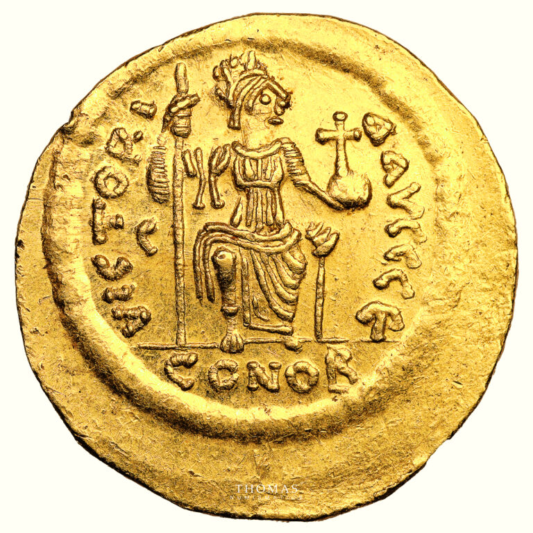 Coin Byzantine - Justin II - Gold Solidus - Constantinople reverse