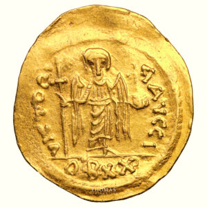 Maurice Tiberius - 20 Siliquae - Gold Solidus - Constantinople - 9th officina reverse