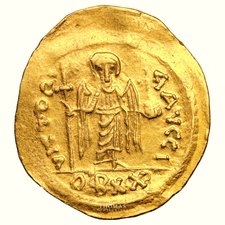 Maurice Tiberius - 20 Siliquae - Gold Solidus - Constantinople - 9th officina reverse