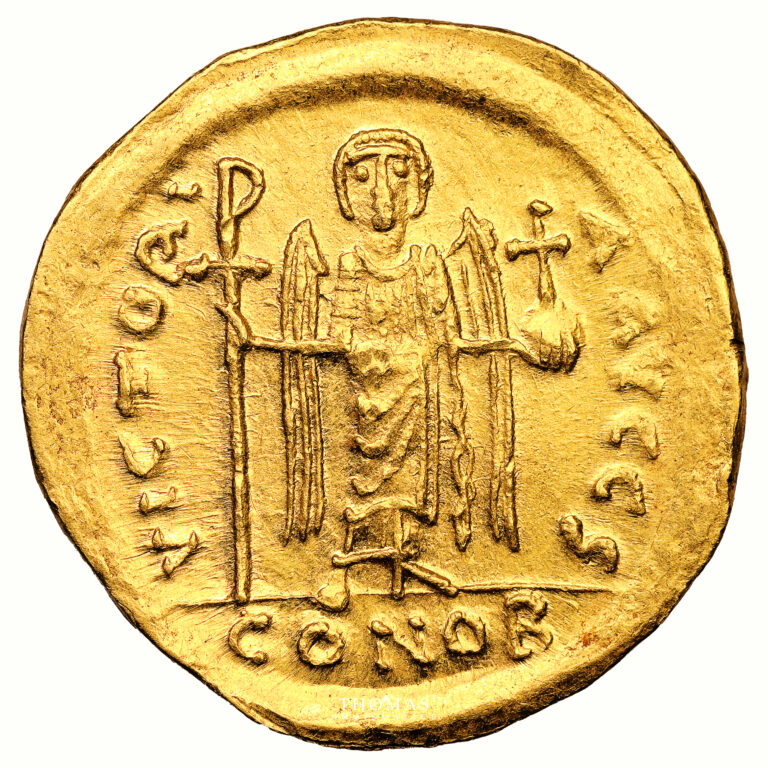 Coin Byzantine - Maurice Tiberius - Gold Solidus - Constantinople - 6th officina reverse