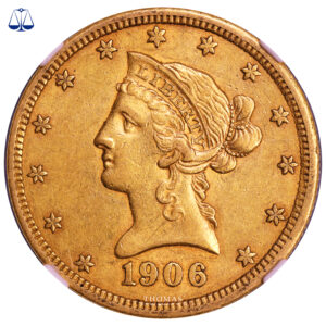 Coin - United-States - Gold 10 Dollars - 1906 D Denver - Fenns treasure chest - NGC AU 55 obverse