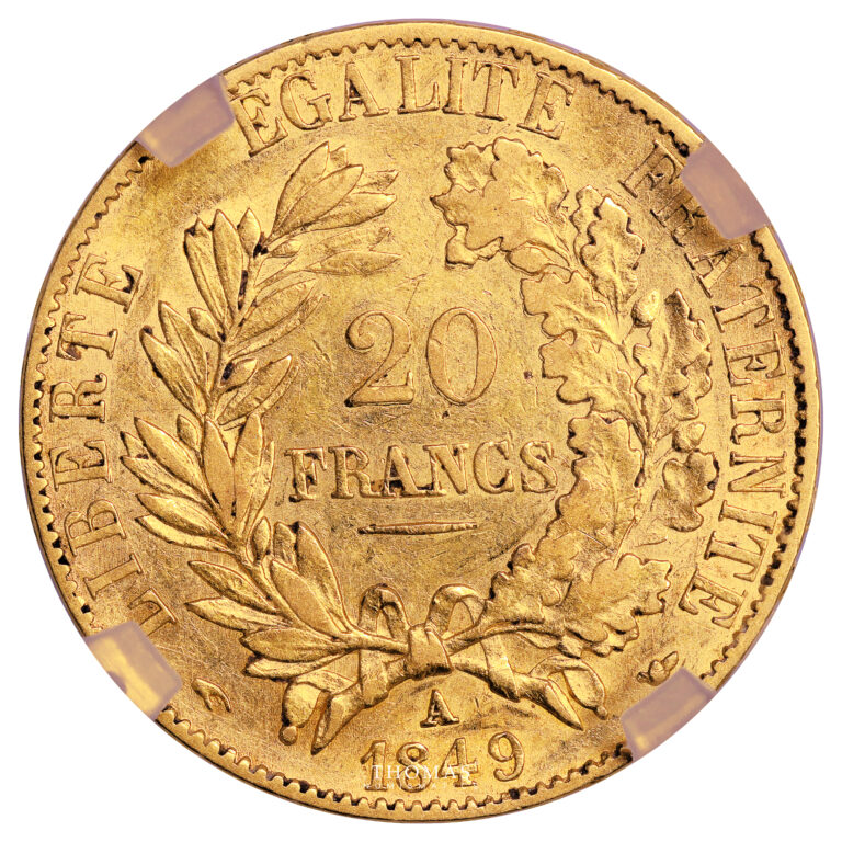 Coin France - Cérès - GOld - 20 Francs Or - 1849 A Paris - GENI XF 45 reverse