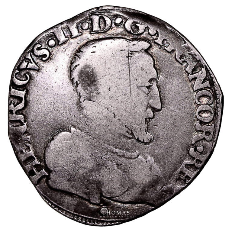 Monnaie France - Henri II - Teston à la Tête Nue - 1556 T Nantes Type 1-Avers