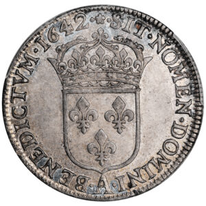 Monnaie France - Louis XIII - Demi Écu - 1642 A Paris - PCGS MS 64-Revers