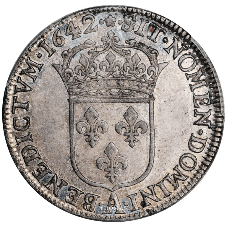 Monnaie France - Louis XIII - Demi Écu - 1642 A Paris - PCGS MS 64-Revers