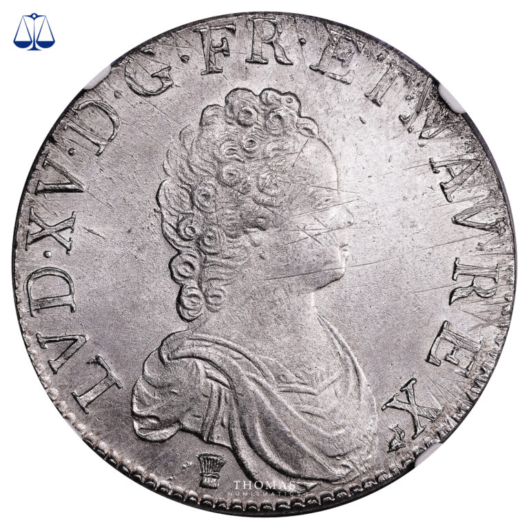 Coin France – Louis XVI- Écu Vertugadin – 1716 – 9 Rennes – Flan neuf – Treasure of mill of Luzarches - NGC MS 62 obverse