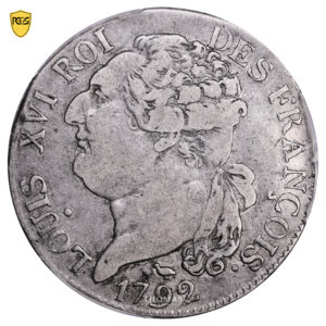 Monnaie France - Louis XVI - 1:2 Écu de 3 Livres - 1792 N Montpellier - Type François - PCGS VF 35-Avers