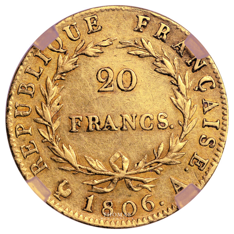 Coin France - Napoleon I - Gold - 20 Francs Or - 1806 A Paris - GENI AU Cleaning reverse