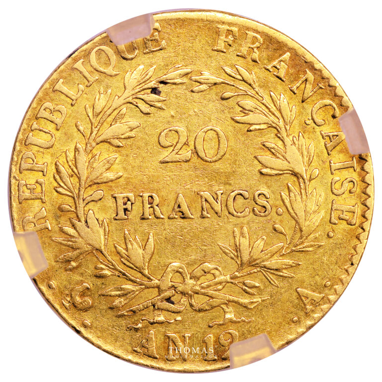 Coin France - Napoleon I - Gold - 20 Francs Or - An 12 A Paris Ist Consul - GENI AU Cleaning reverse