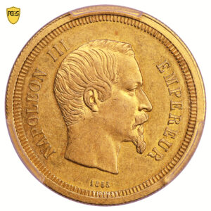 Monnaie France - Napoléon III - Essai 10 Francs or - 1855 - PCGS SP55-Avers