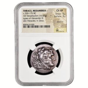 Monnaie Grecque - Alexandre III - Thrace - Mesambria - Tetradrachme - NGC Ch VF 5:5 3:5-Slab