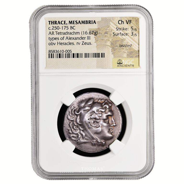 Monnaie Grecque - Alexandre III - Thrace - Mesambria - Tetradrachme - NGC Ch VF 5:5 3:5-Slab