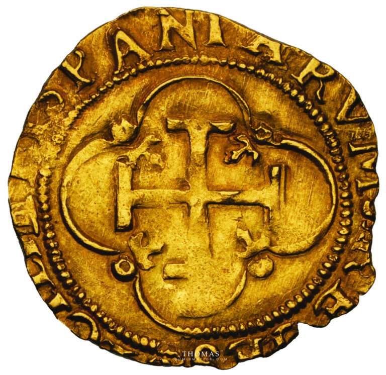 Coin Spain -Charles and Johanna - Gold Escudo  - Sevilla reverse