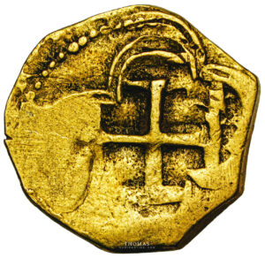 Coin Spain -Felipe III - Gold cob escudo reverse