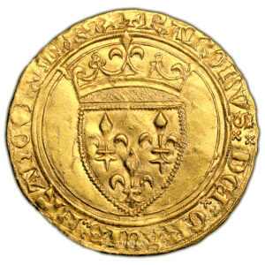 Coin France - Charles VI - Gold Écu d'or à la Couronne - Angers obverse