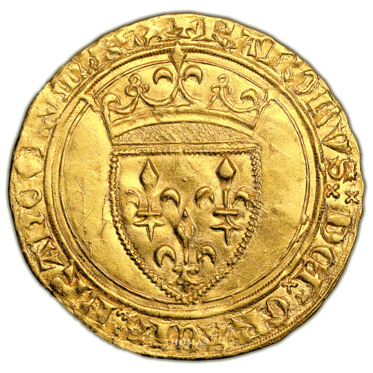 Coin France - Charles VI - Gold Écu d'or à la Couronne - Angers obverse