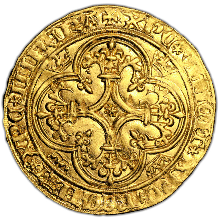 Coin France - Charles VI - Gold Écu d'or à la Couronne - Angers reverse