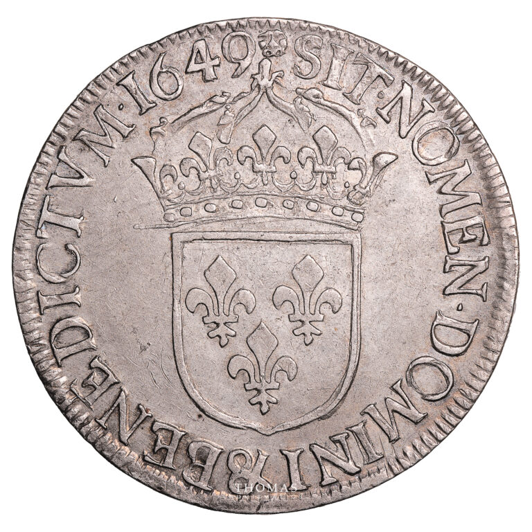 Monnaie France - Louis XIV - Écu à la mèche longue - 1649 & Aix-Revers