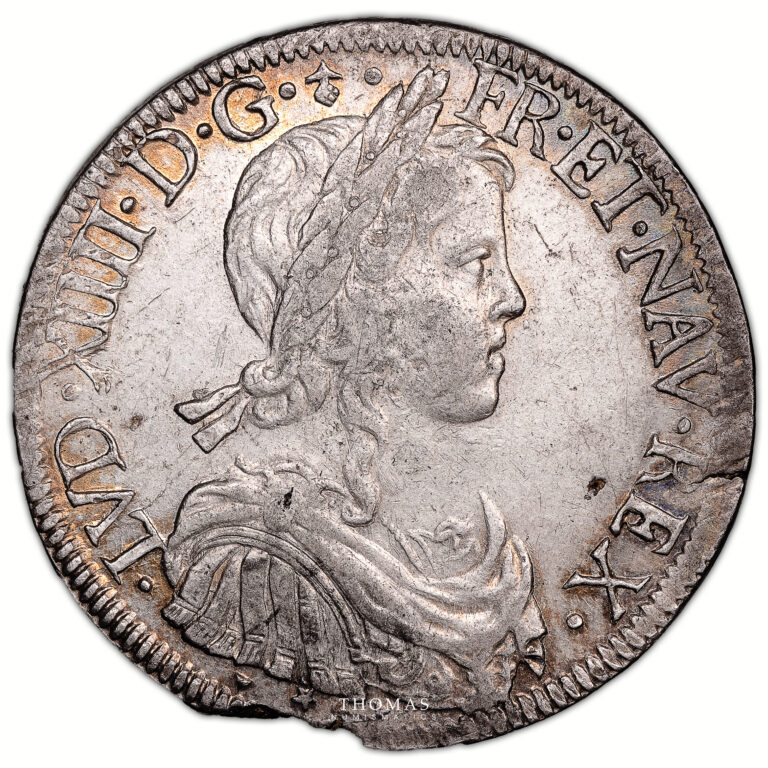 Monnaie France - Louis XIV - Écu à la mèche longue - 1653 O Riom-Avers