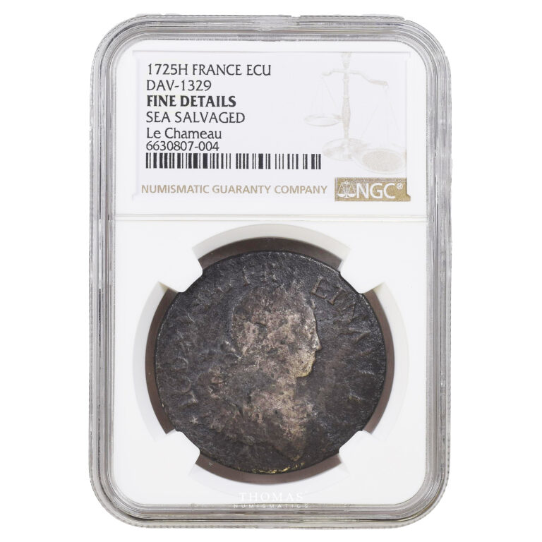 Monnaie France - Louis XVI - Écu aux 8L - Trésor Chameau - NGC Fine Details-Slab