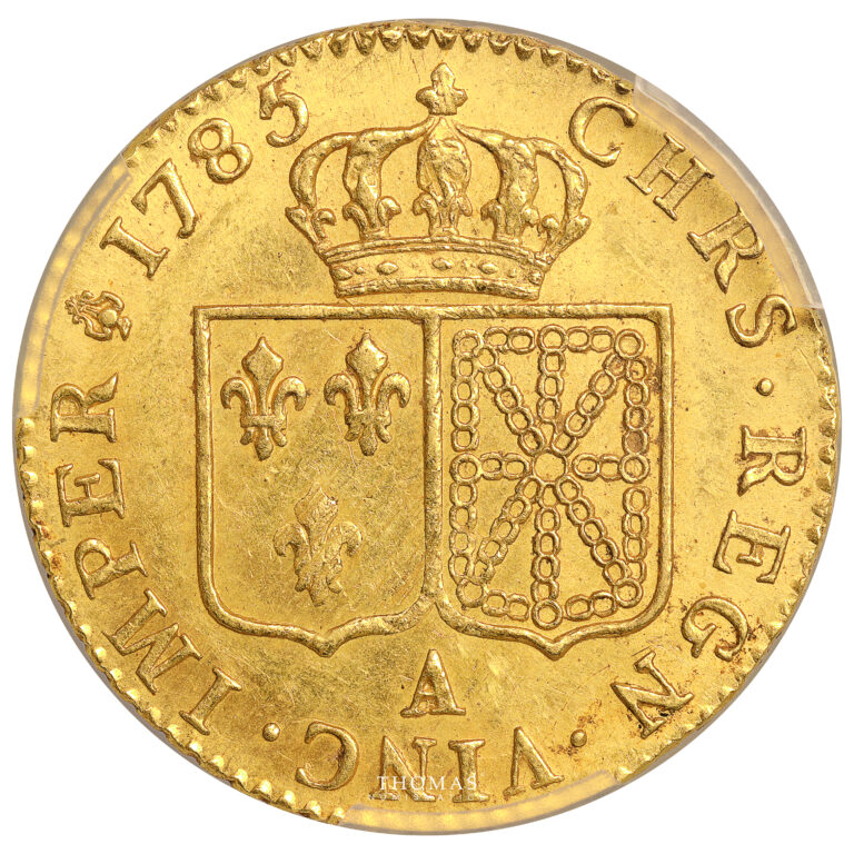 Monnaie France - Louis XVI - Louis d'or à la tête nue - 1785 A Paris - Trésor de Vendée - PCGS AU 58-Revers