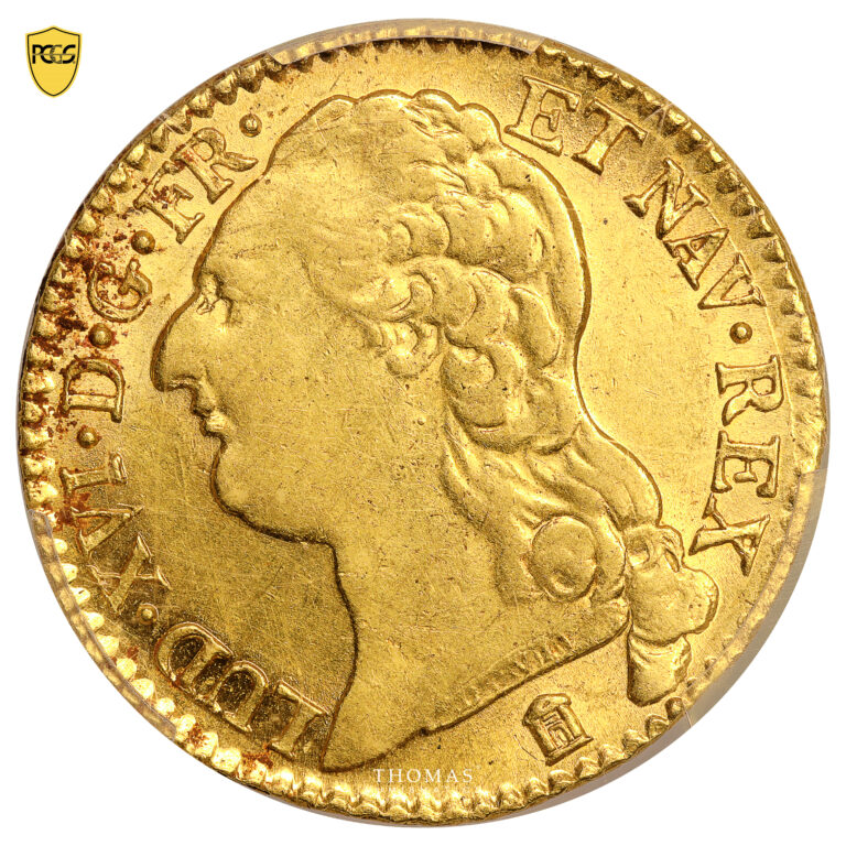 Monnaie France - Louis XVI - Louis d'or à la tête nue - 1786 K Bordeaux - Trésor de Vendée - PCGS AU 58-Avers