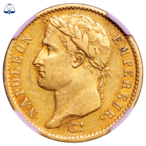 coin France - Napoleon Ier - 20 Francs Or - 1808 W Lille - NGC AU 55 - The Bern Collection obverse