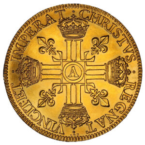 Coin France - Louis XIII - Modern Restrike Monnaie de Paris Gold - 10 Louis d'or - 1640 (1972) A Paris - PCGS MS 66 reverse