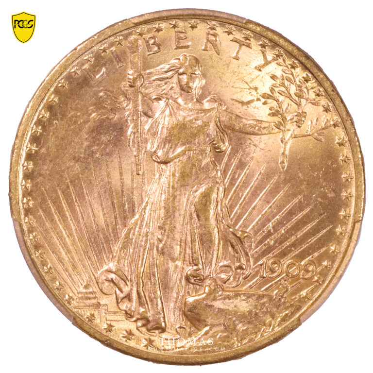 20 dollars 1909-8 PCGS MS 63 avers