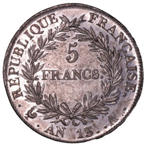 5 francs Napoleon III an 13 A - revers