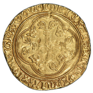 Coin France - Charles VII - Gold - Écu d'or à la couronne - Tours -  PCGS MS 61 reverse