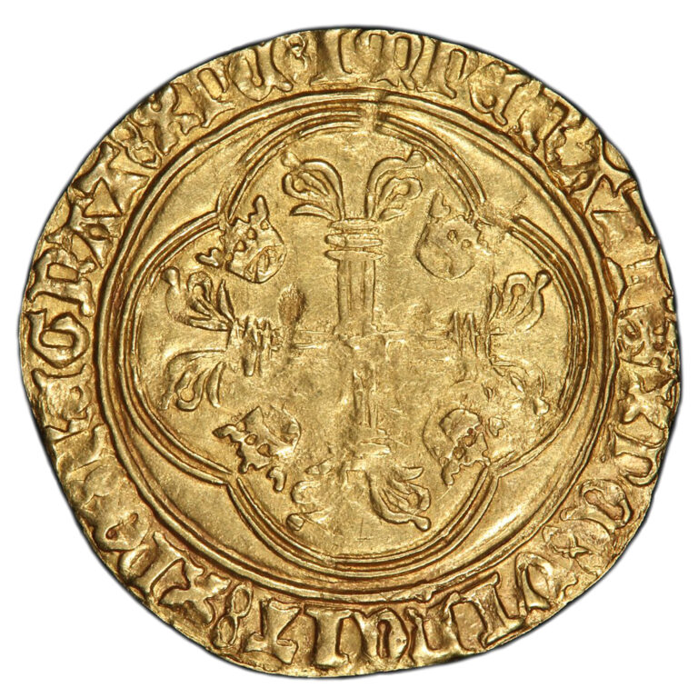 Coin France - Charles VII - Gold - Écu d'or à la couronne - Tours -  PCGS MS 61 reverse