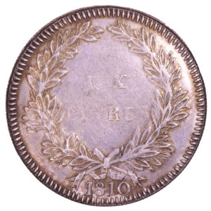 Coin  - MAURITIUS - Colonial - as Îles de France et Bonaparte - 10 Livres 1810 - Piastre Decaen -  Port Louis - reverse