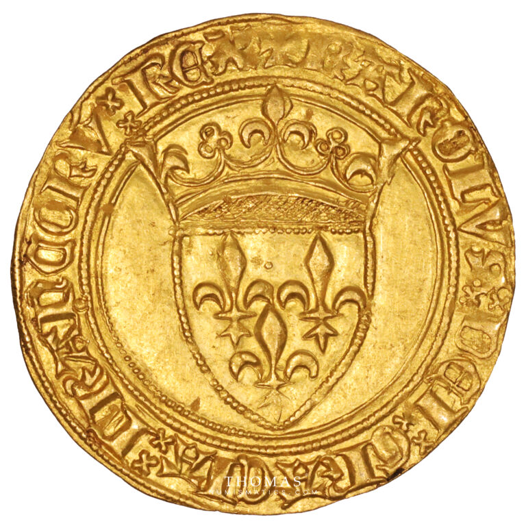 Coin France - Charles VI - Ecu d'or à la couronne - Saint-Andre de Villeneuve-les-Avignon obverse