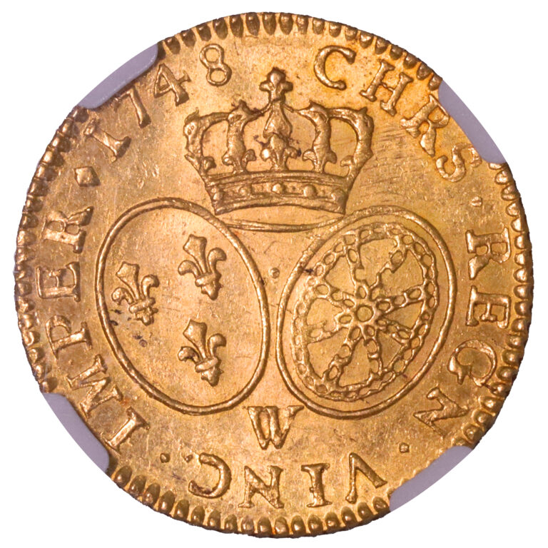Louis or bandeau louis XV - 1748 W - NGC MS 62 - revers
