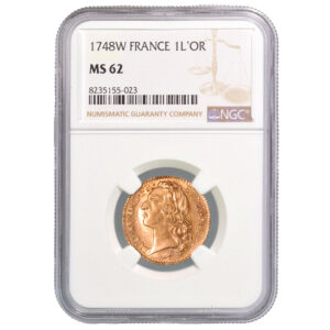 Louis or bandeau louis XV - 1748 W - NGC MS 62 - slab