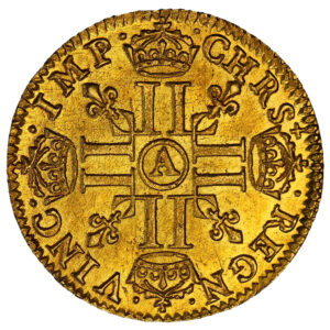 Coin France - Louis XIII - Gold - Half Louis or à la mèche longue - 1643 A Paris - PCGS MS 62 reverse