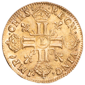 Coin France - Louis XIV - Gold Louis d'or au buste juvénile - 1669 L Bayonne reverse