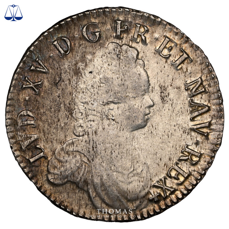 Coin France – Louis XVI- Écu Vertugadin – 1716 – 9 Rennes – Flan neuf – Treasure of mill of Luzarches - NGC AU 53 obverse