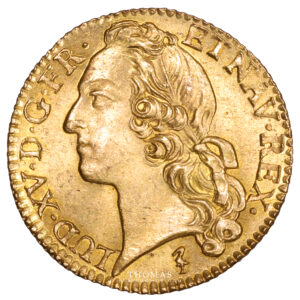 Coin France - Louis XV - Gold Louis d'or au bandeau - 1749 W Lille - Treasure of rue Mouffetard obverse