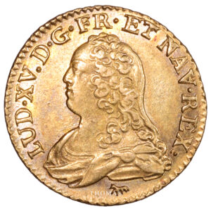 Coin France - Louis XV - Gold Louis d'or aux lunettes - 1736 A Paris - Treasure of rue Mouffetard obverse