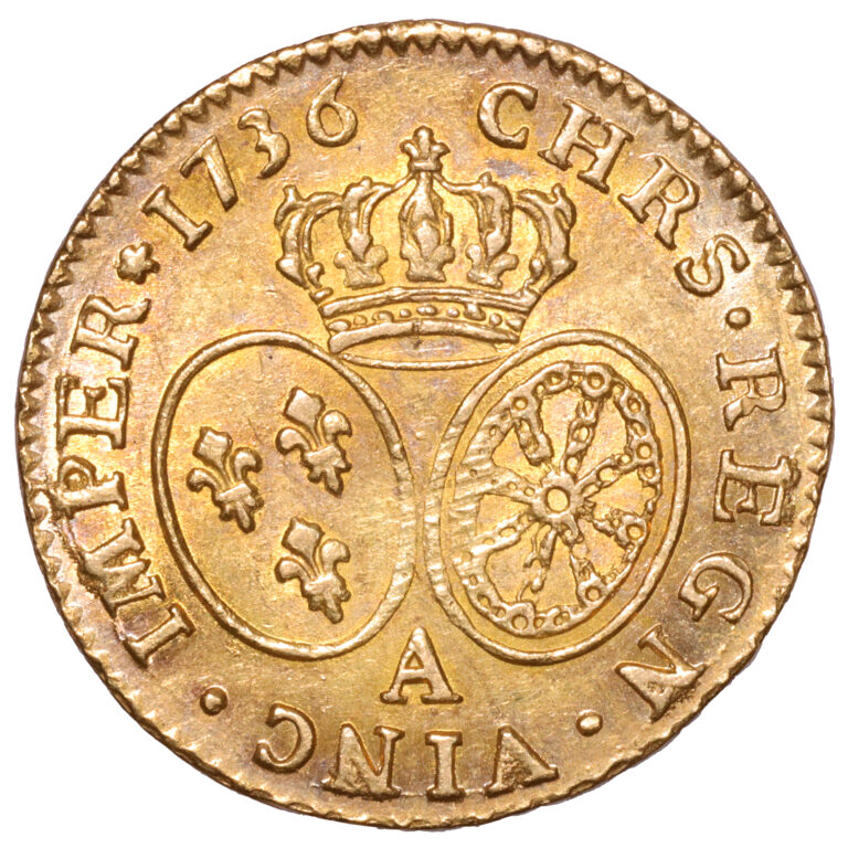 Louis XV - Louis or lunettes 1736 A revers Trésor de la rue mouffetard