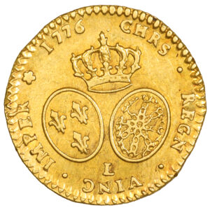 Louis XVI - Demi louis or buste habillé 1776 L Bayonne revers