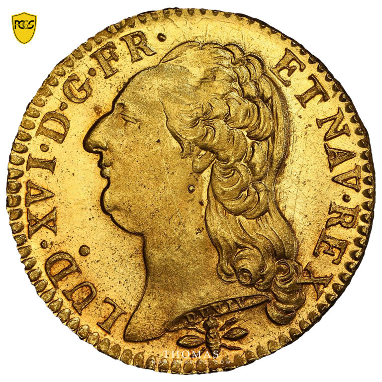 Coin France - Louis XVI - Gold - Louis d'or à la tête nue - 1786 D Lyon - PCGS MS 65 obverse