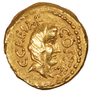Monnaie - romaine-Caesar - aureus or avers