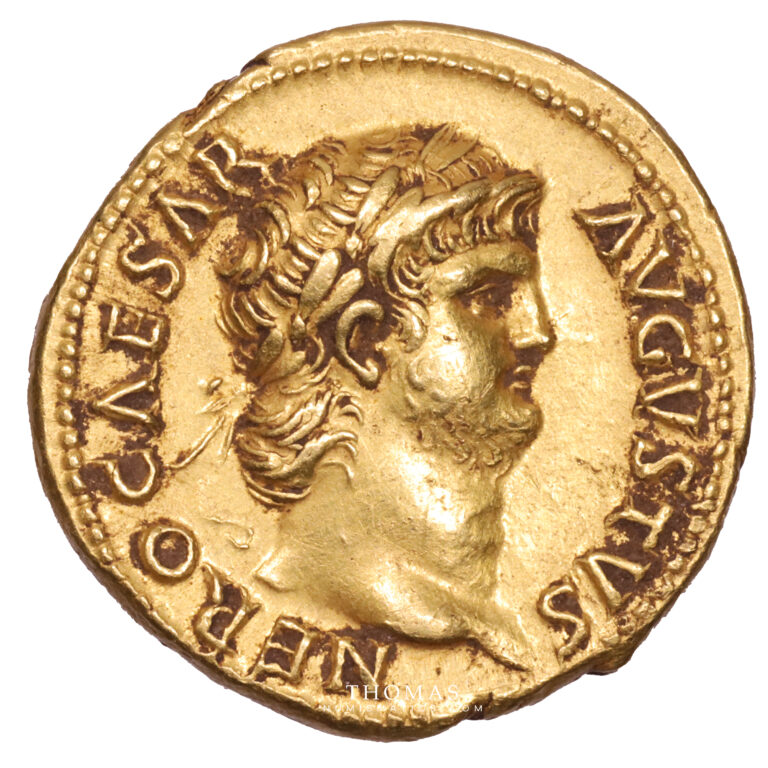 Monnaie - romaine-neron - aureus or avers